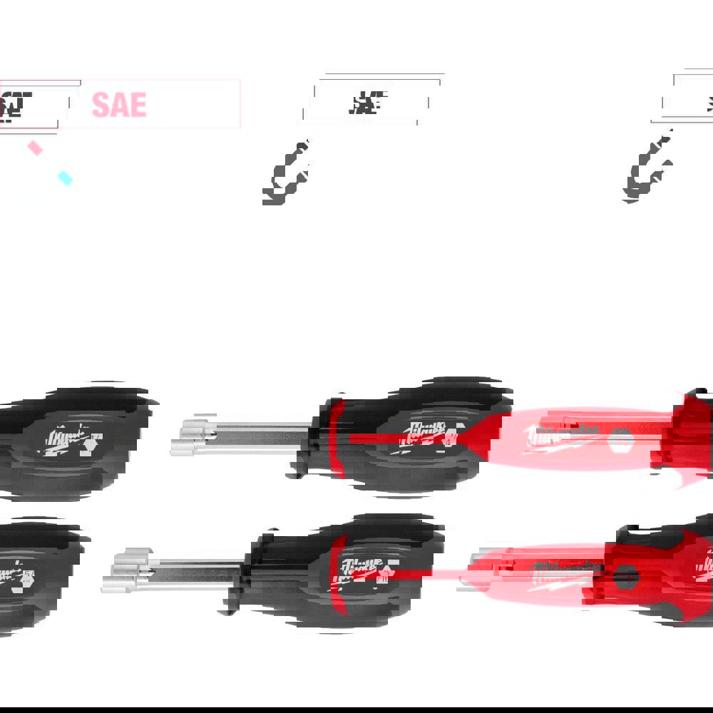 Nutdriver Sets; Drive Size: 5/16 in; 1/4 in ; Handle Type: Tri-Lobe ; Shaft Type: Hollow ; Container Type: None ; Shaft Length (Inch): 2 ; Overall Length (Decimal Inch): 3.9400